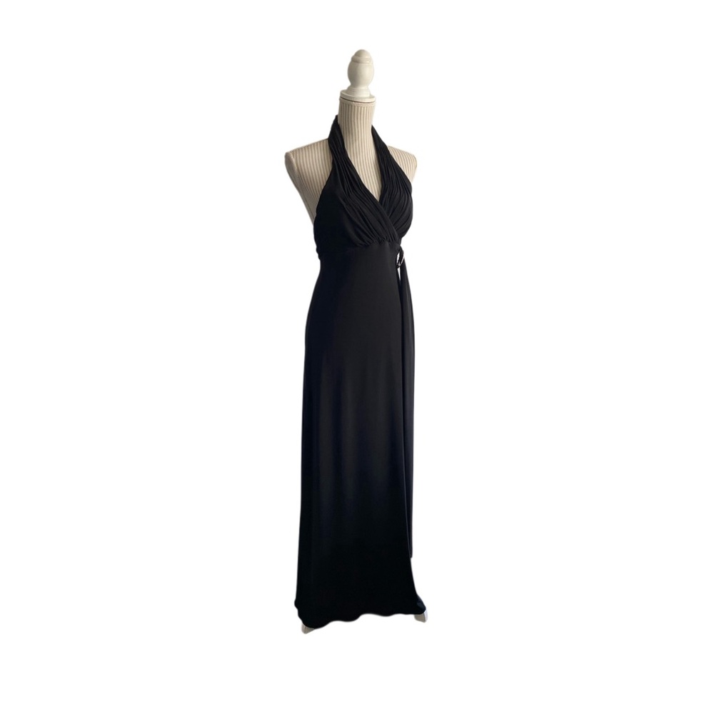 Chic Black Halter Maxi Dress xsmall wear small